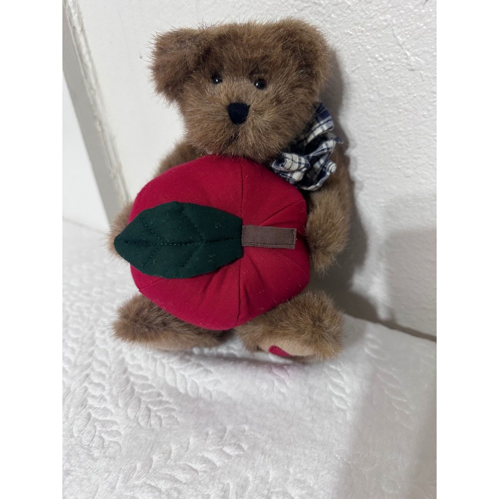 Boyds Bears The Head Bean Collection Brown Plush Teddy Bear with Apple Teacher
